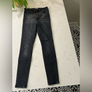 Black faded high rise skinny jeans